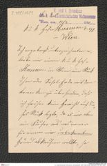 k.k. naturhistorisches Hofmuseum, Intendanzakten 1885-1896 (Hauer), Aktenzahl Z.199/1891, Seite 1